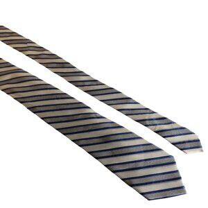 Calvin Klein Silk Tie Blue Gray Striped Mens Necktie Accessory Office Work Gift